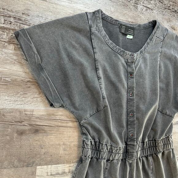 Saturday Sunday by Anthropologie Gray Jumpsuit XS Cinched Waist Utility Romper - Picture 5 of 8